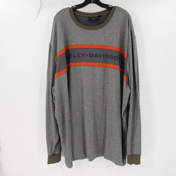 Harley Davidson sweatshirt Men's 5XL Performance Long Sleeve Heather Gray vented - Picture 1 of 12